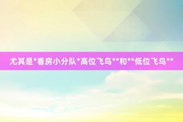 尤其是*看房小分队*高位飞鸟**和**低位飞鸟**